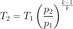 Equation for the discharge temperature of gas from a blower or single-stage adiabatic compressor