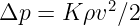 Equation representing the number of velocity heads (K) lost in a pipe, used to calculate the pressure drop caused by friction, bends, fittings, and valves in fluid flow systems.