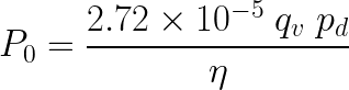 Equation determining the power input to a fan