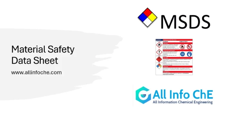 An example of a Material Safety Data Sheet (MSDS) document with detailed chemical safety information displayed in tabular format.